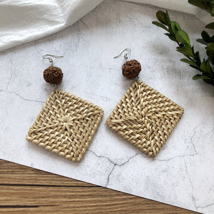 Jungle Oasis Rattan Earrings