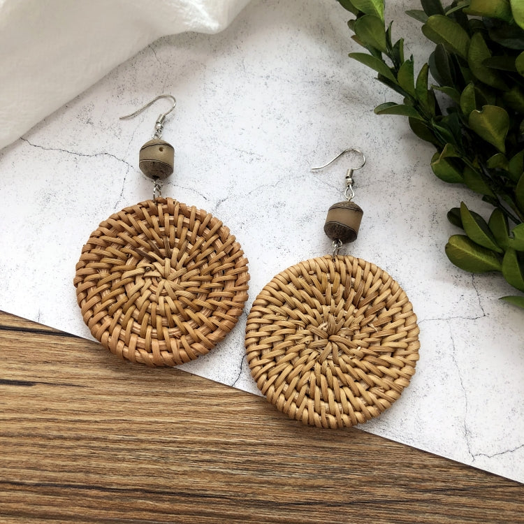 Jungle Oasis Rattan Earrings