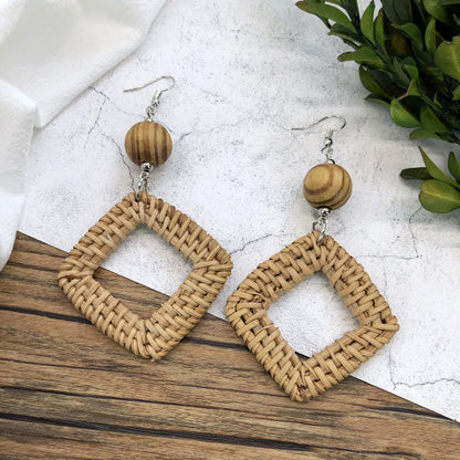 Jungle Oasis Rattan Earrings