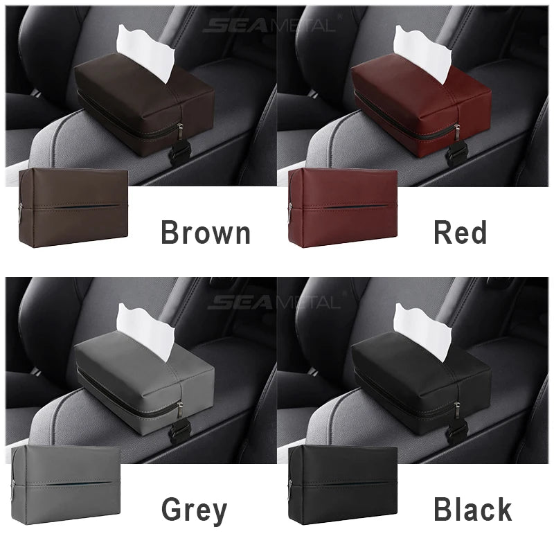 Leather Auto Tissue Holder