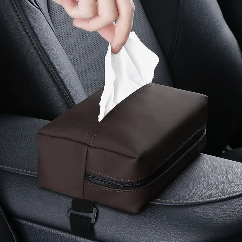 Leather Auto Tissue Holder