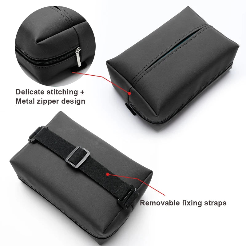 Leather Auto Tissue Holder