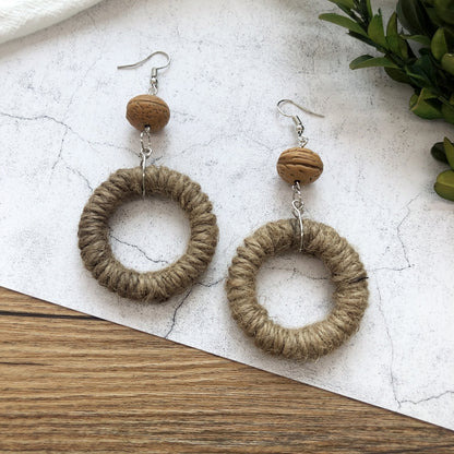 Jungle Oasis Rattan Earrings