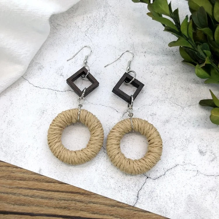 Jungle Oasis Rattan Earrings