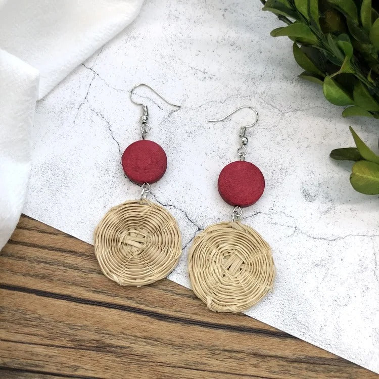 Jungle Oasis Rattan Earrings