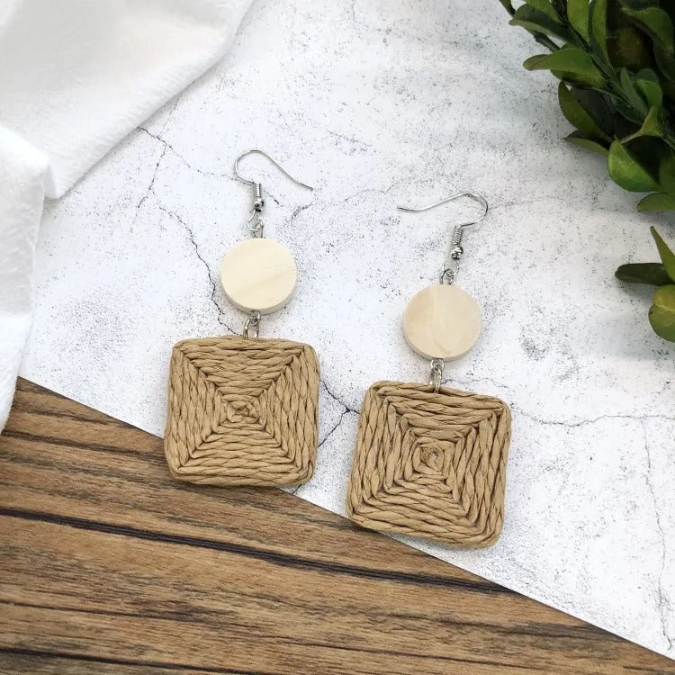 Jungle Oasis Rattan Earrings